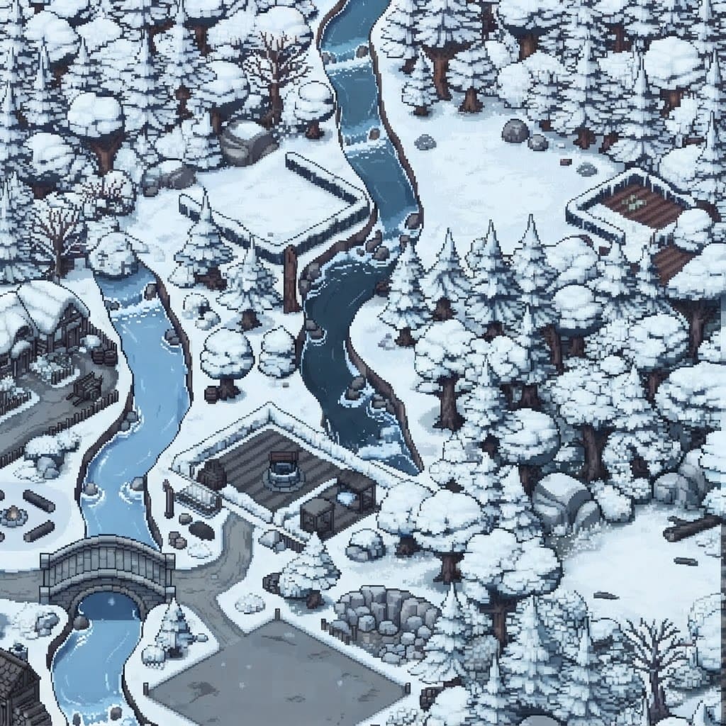 Image: Change the season of this exact pixel art scene to