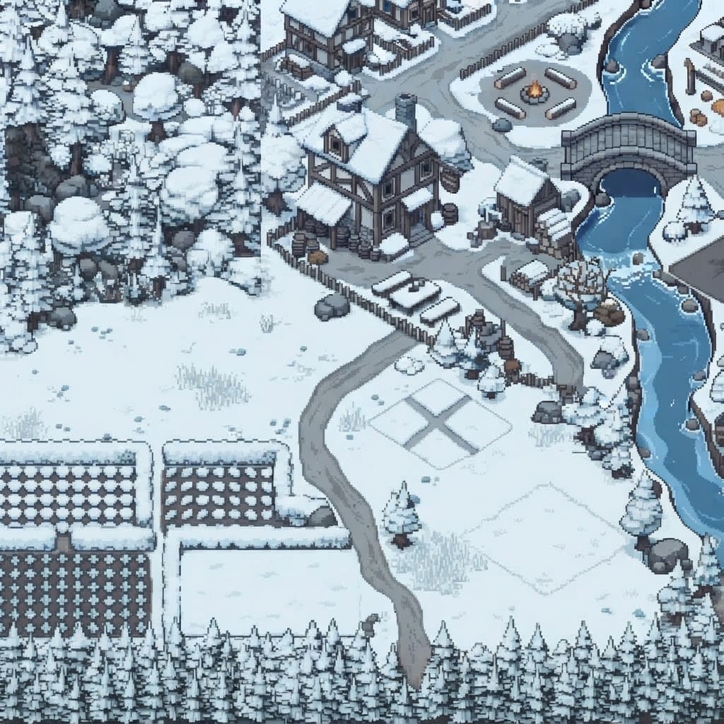 Image: Change the season of this exact pixel art scene to