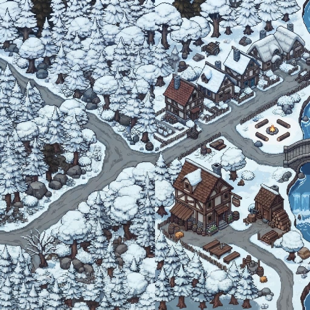 Image: Change the season of this exact pixel art scene to