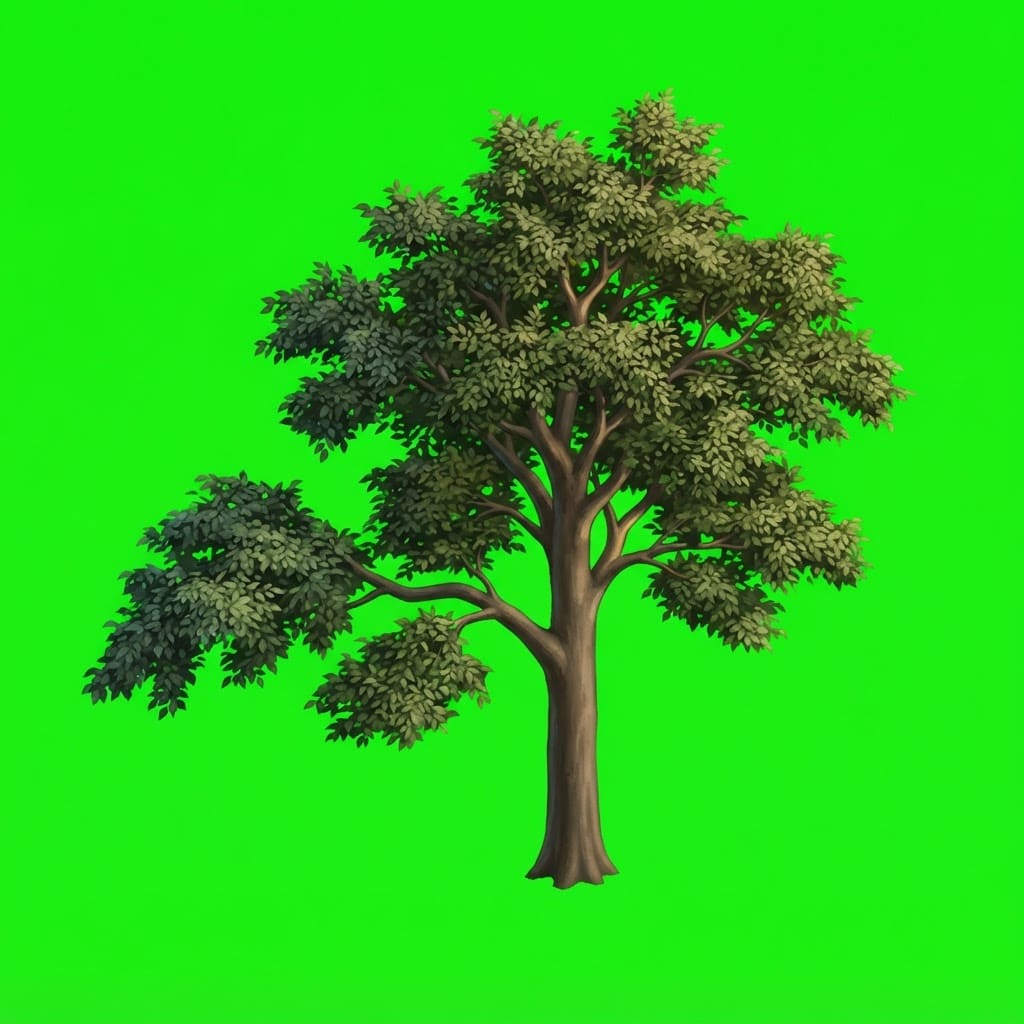 Image: Single game sprite of one realistic European beech