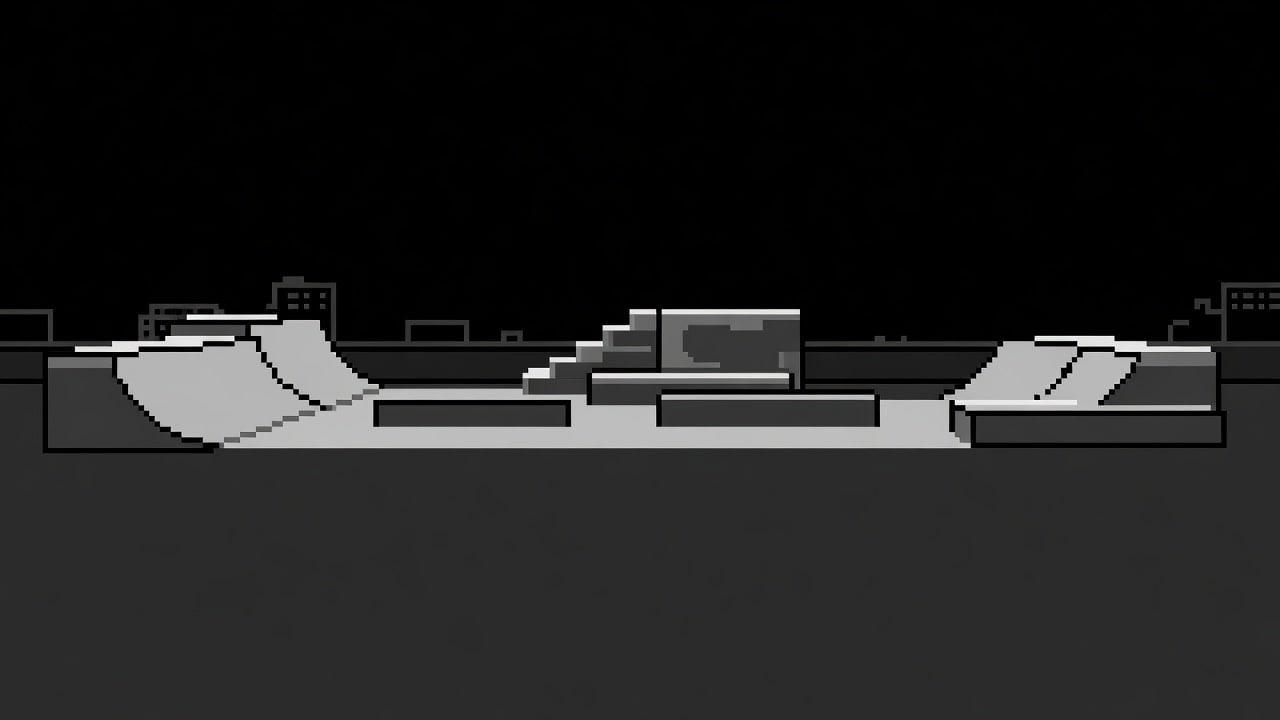 2-Bit Pixel Skatepark Background