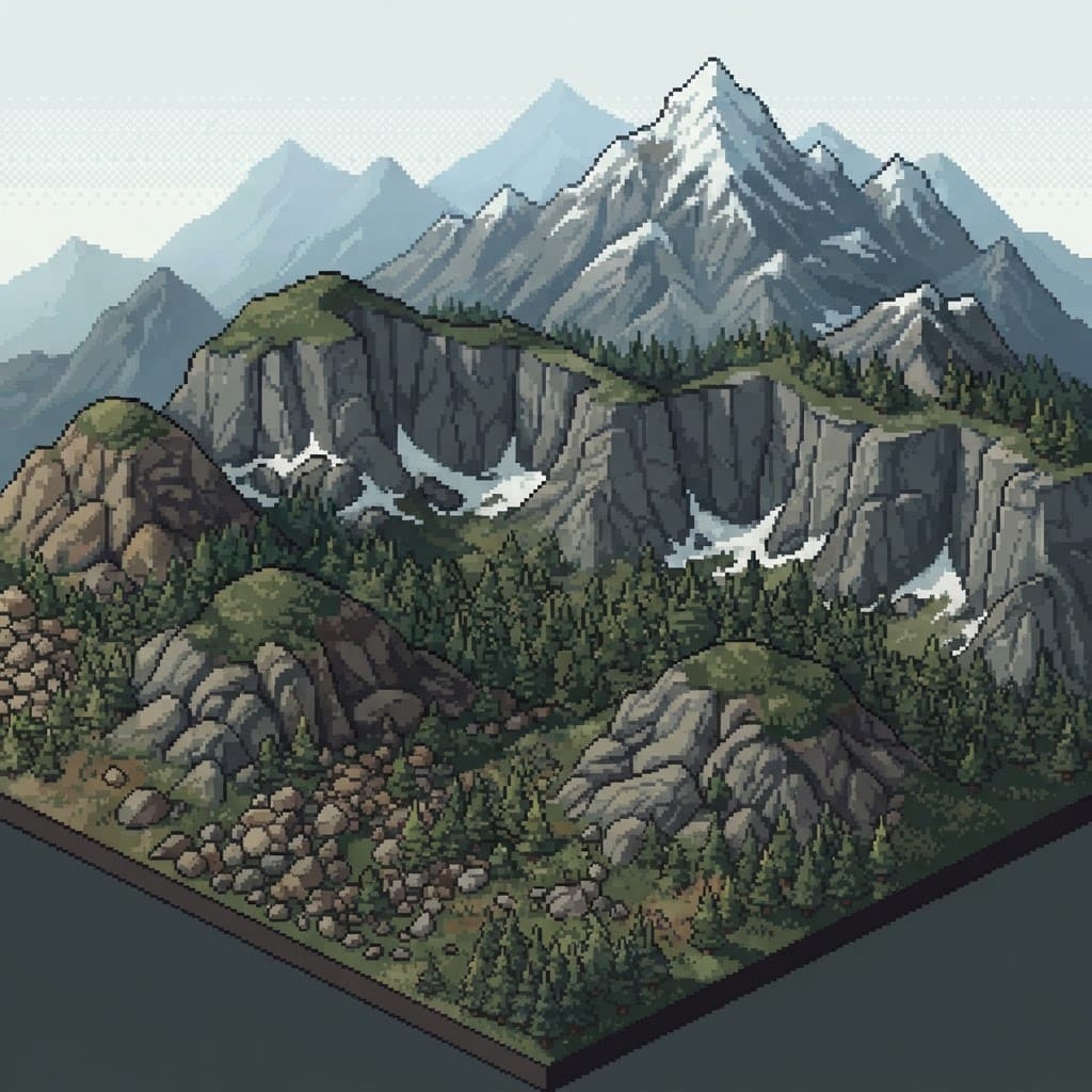 Image: Crisp isometric pixel art, three-quarter view, rug