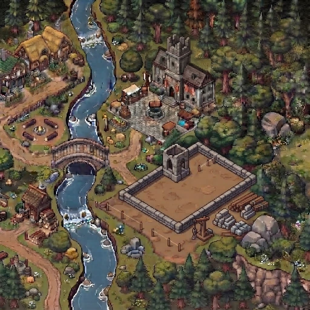 Image: Edit this pixel-art map: wind the church construct