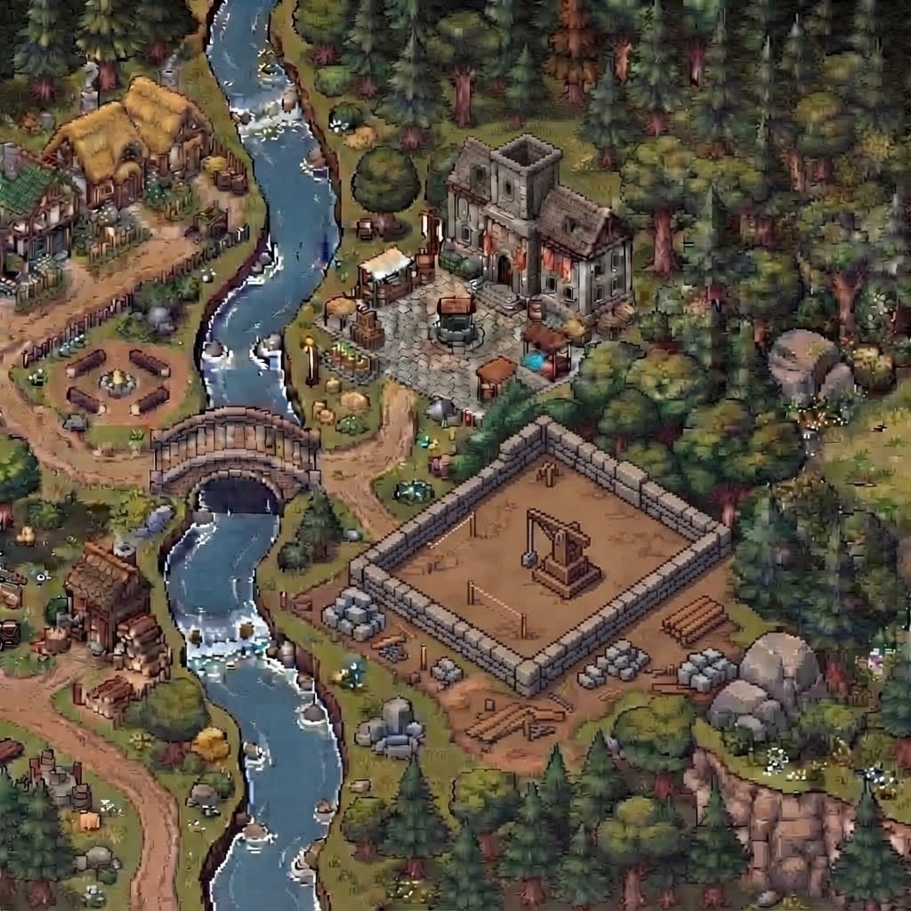 Image: Edit this pixel-art map: wind the church construct