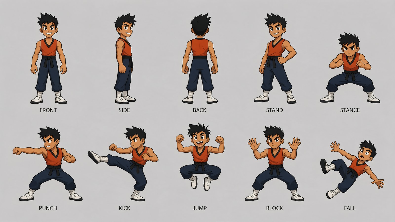 Cartoon Fighter Character Sheet