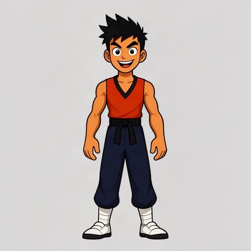 Spiky Martial Artist Character