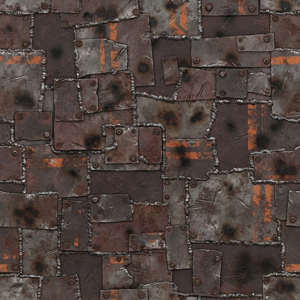 Image: Pirate spaceship hull armor plating, seamless tile