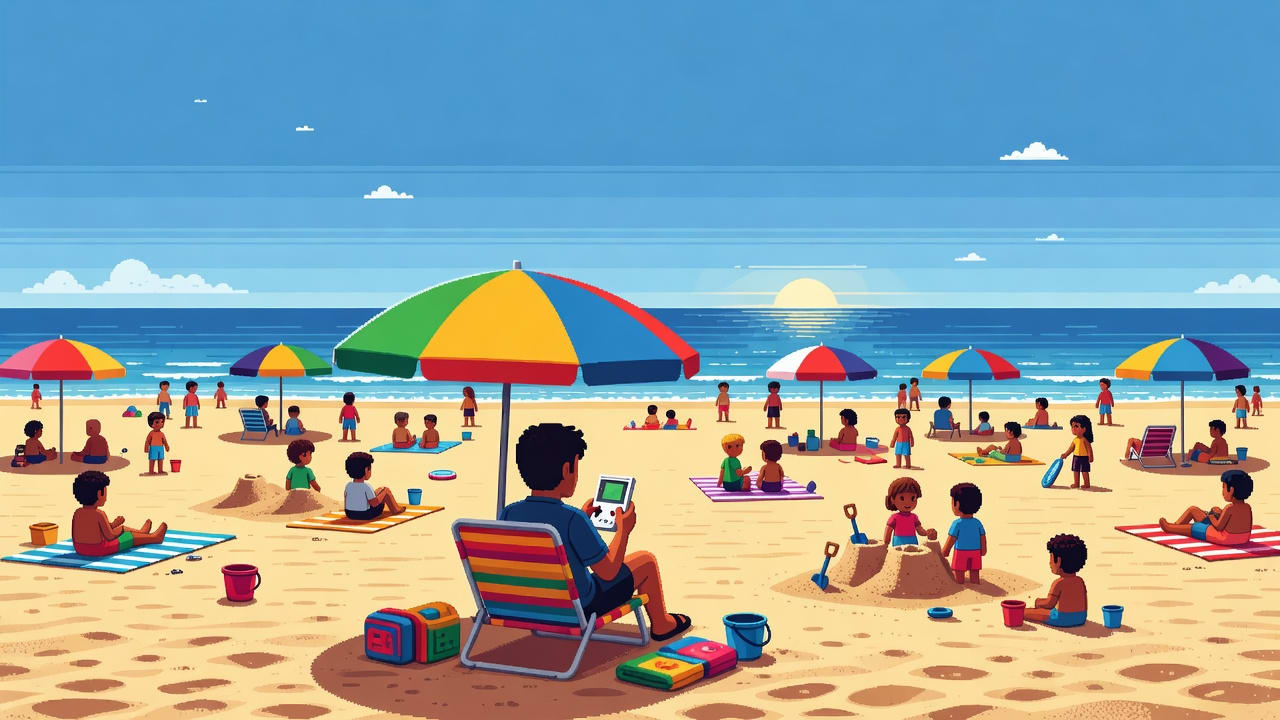 Spiaggia Gameboy Pixel Art 8 Bit