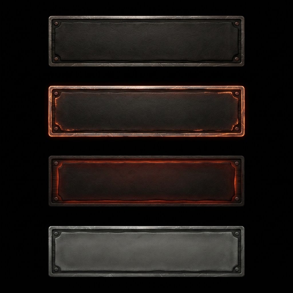 Image: Game UI button texture sheet: exactly four identic