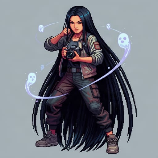 Long Haired Pixel Fighter