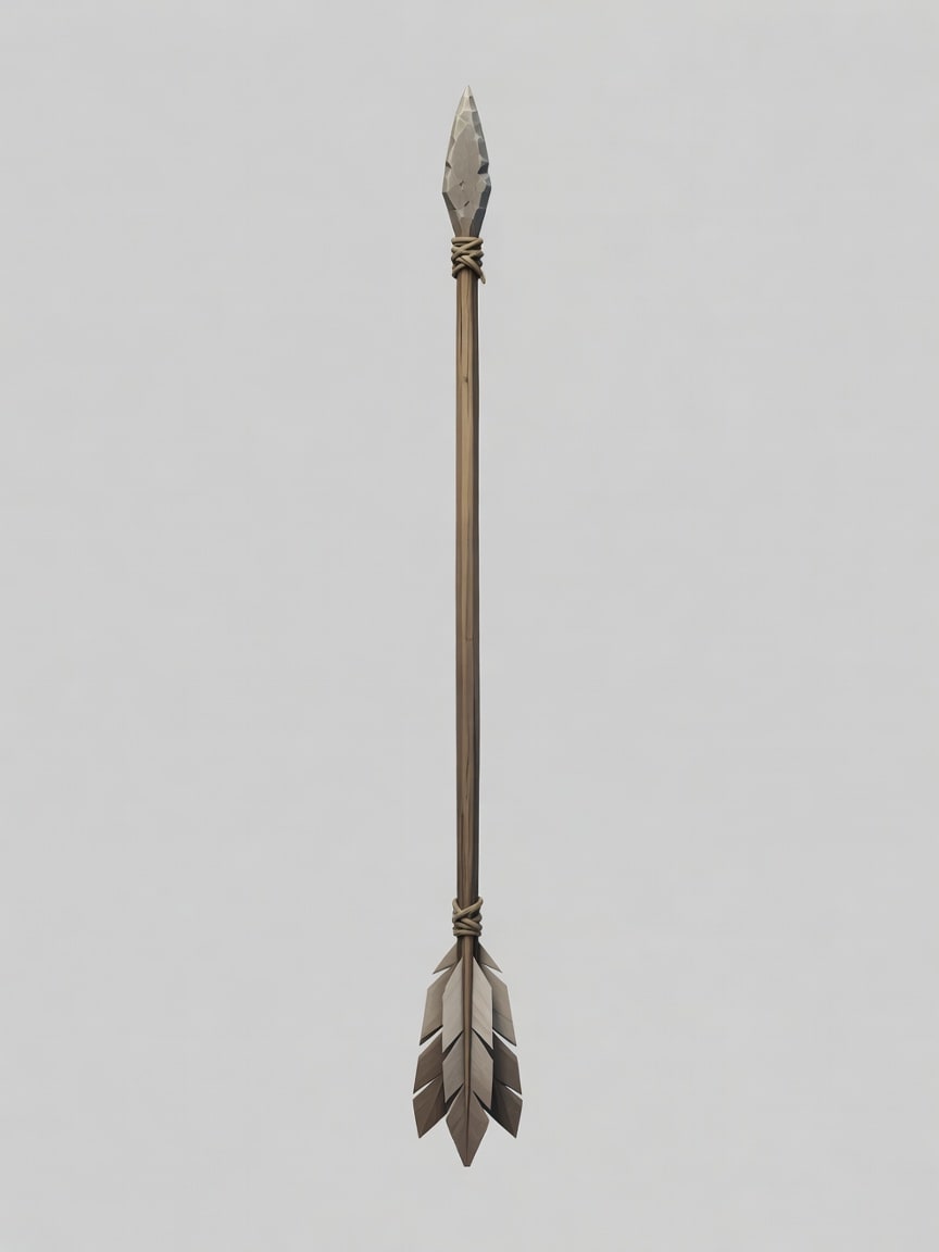 Flint Tipped Arrow with Fletching - Reference