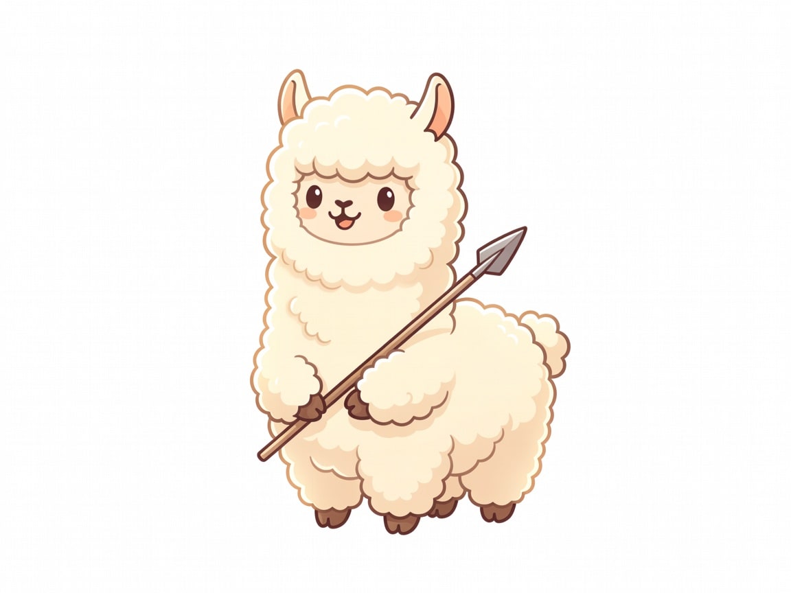 Llama card art - Alpaka pesak