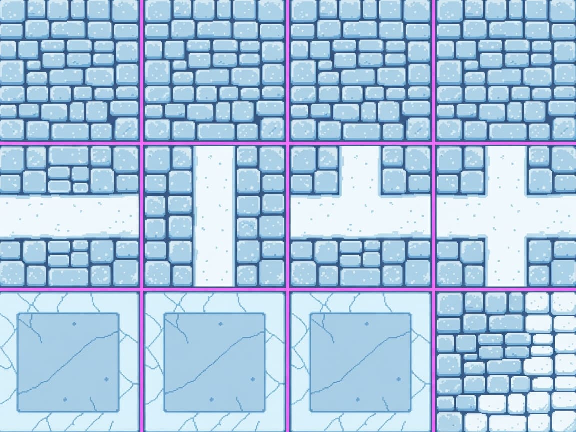 Frozen Winter Ground Tileset 32x32 (1 / 2)