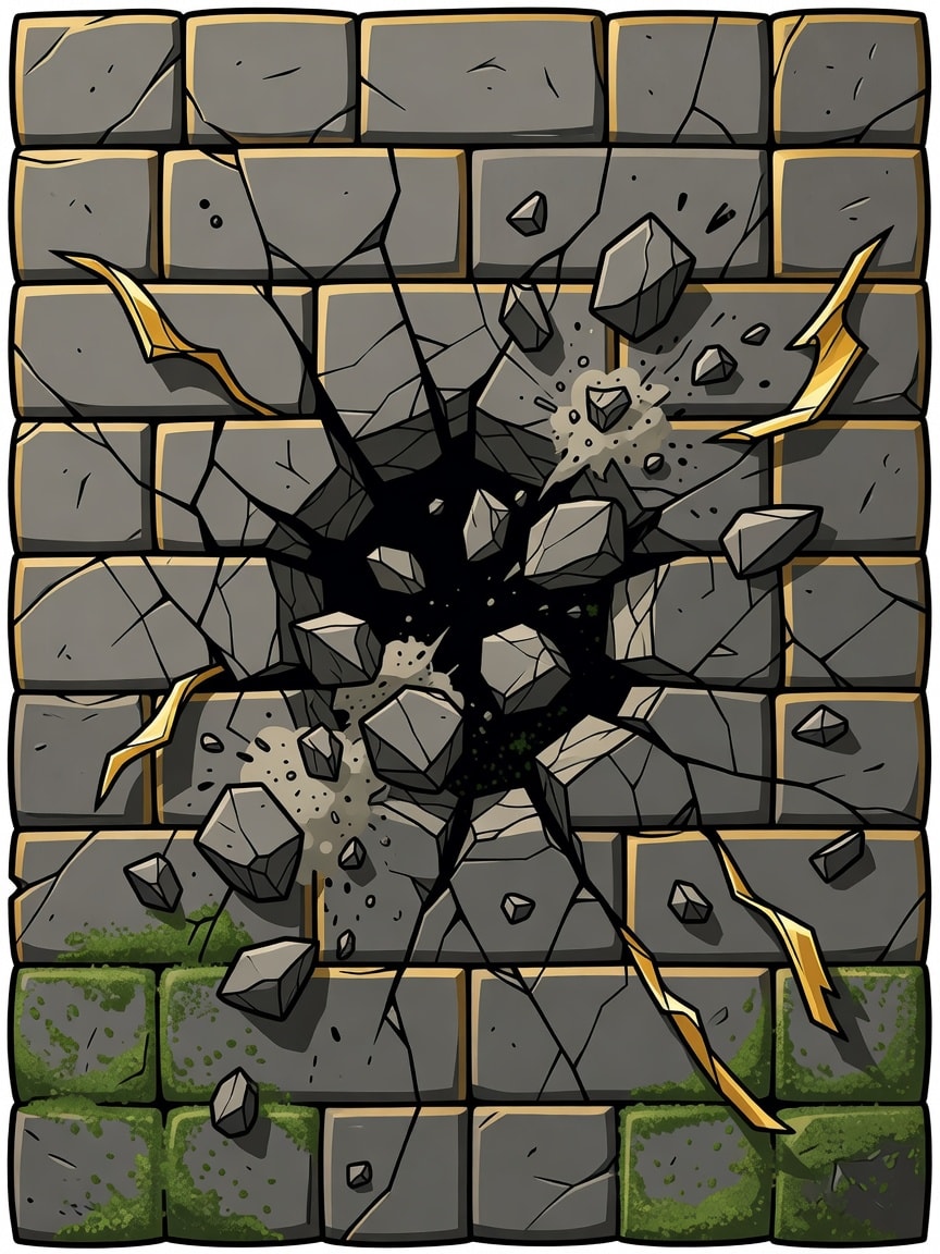 Brick Wall Panel Smashed