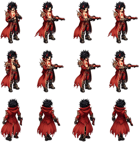 Demon Gunslinger Sprite Sheet