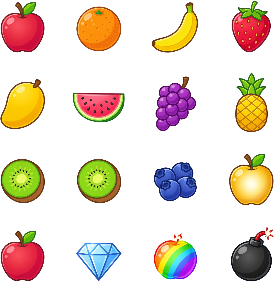 Tangkap Buah Fruit and Bomb Sprite Atlas