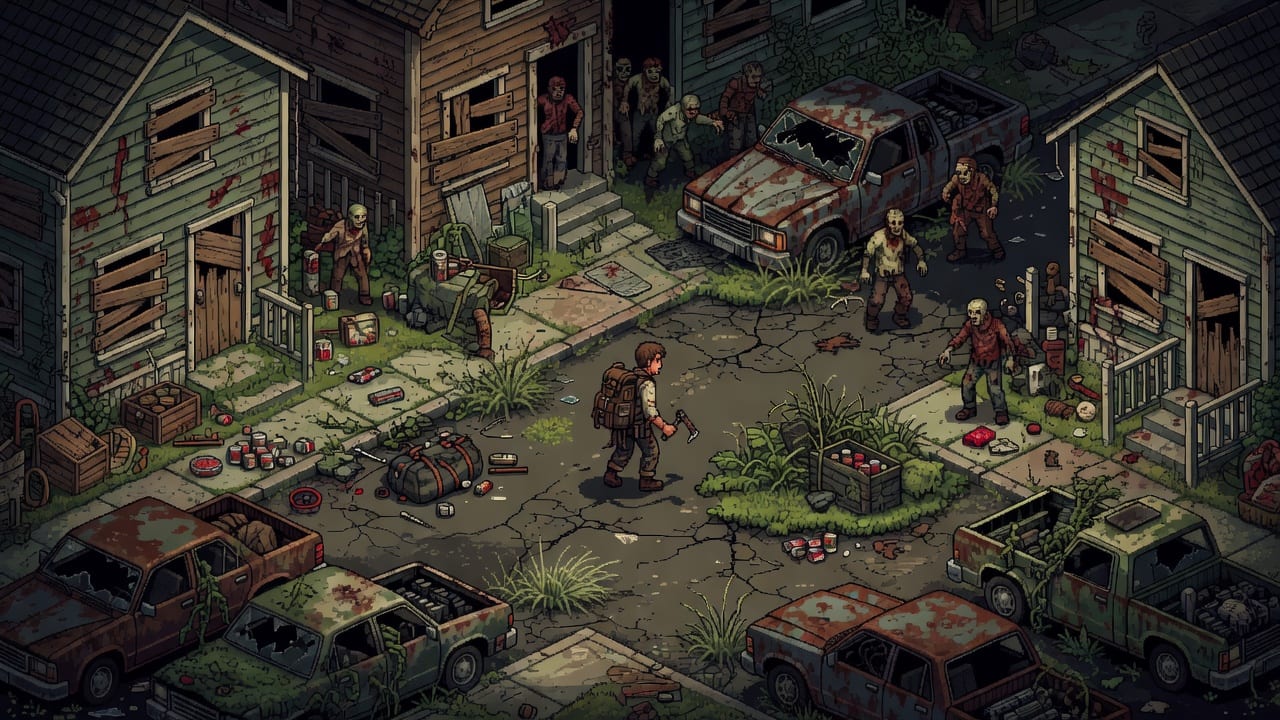 Zombie Survival Pixel Art Key Art