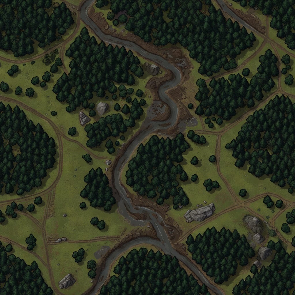 Seamless Tileable Forest Terrain Top-Down