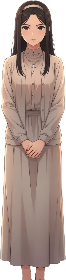 Religious Girl — Visual Novel Sprite