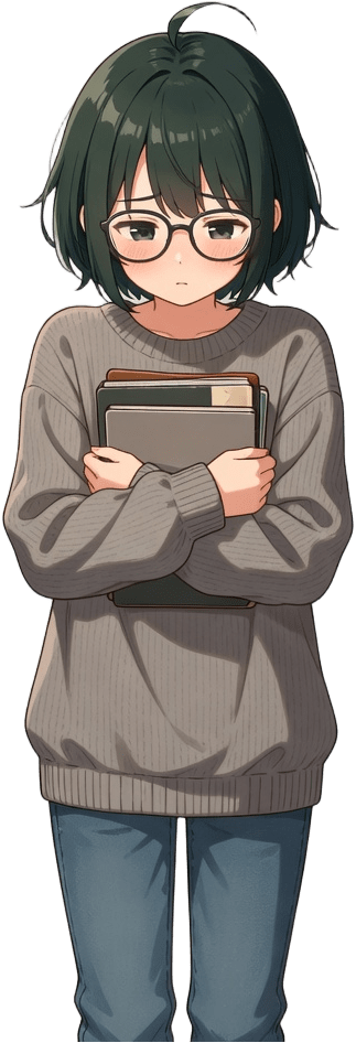 Shy Nerdy Girl — Visual Novel Sprite