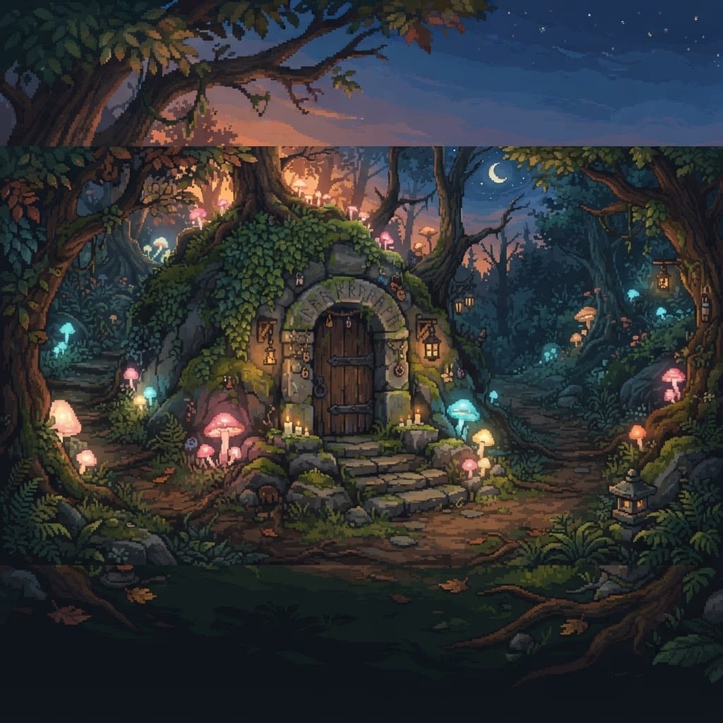 Forest shrine backdrop
