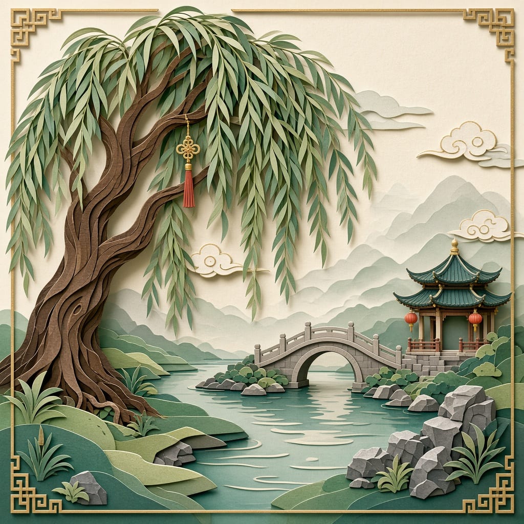 Chinese Style Willow Tree