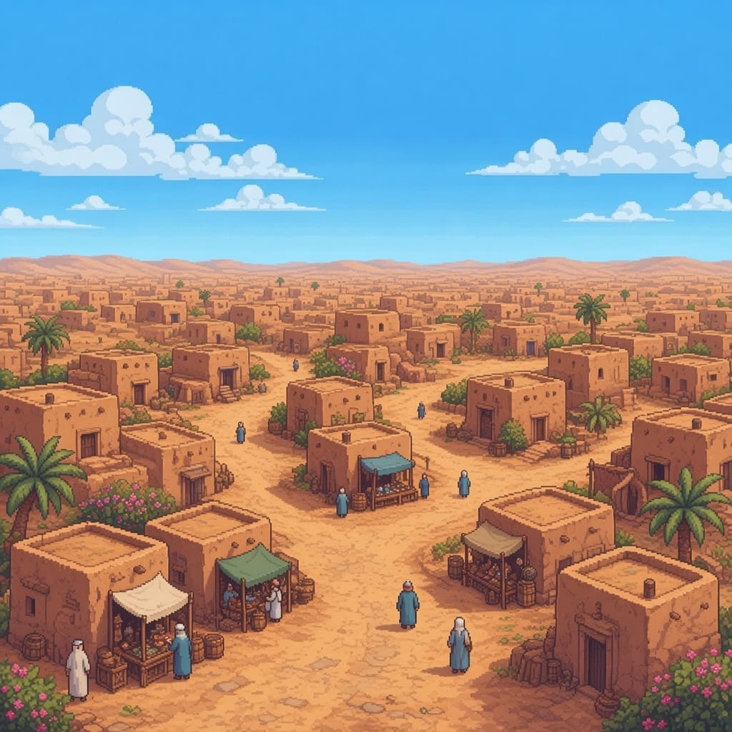 make a small desert village scene. (2)