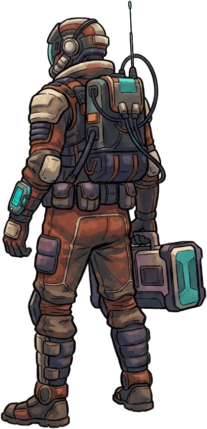 Image: A single full-body 2D game sprite of the same lone