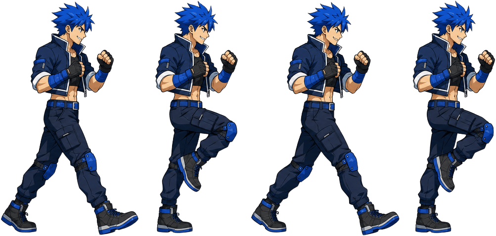 Fighter Walk Sheet (blue)