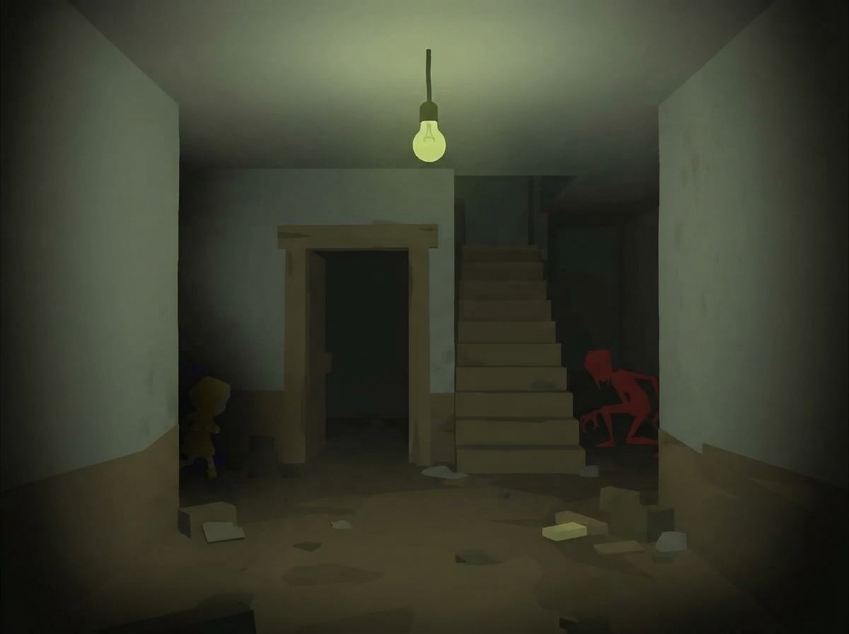 Flat colour — dim horror