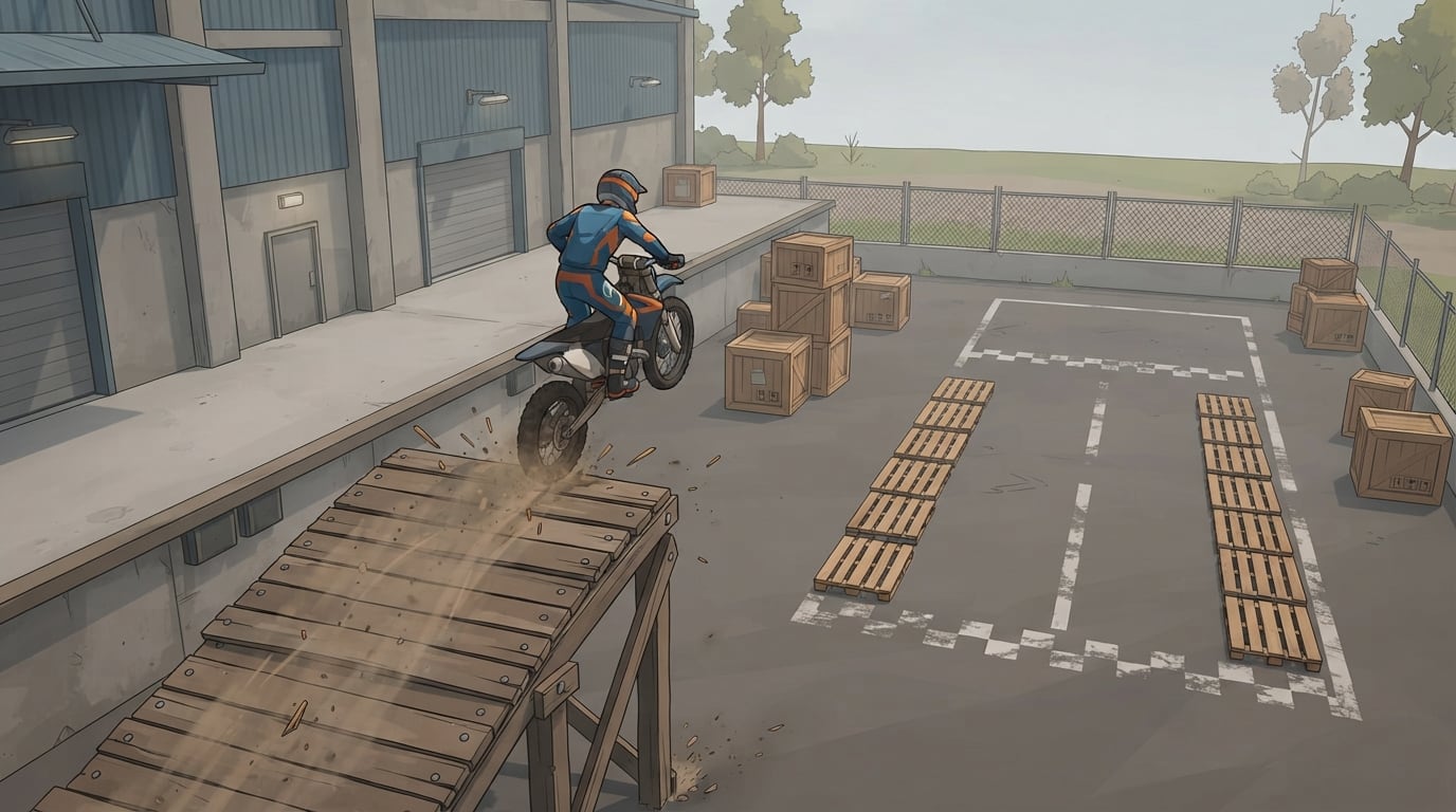 Launch off a warehouse ramp