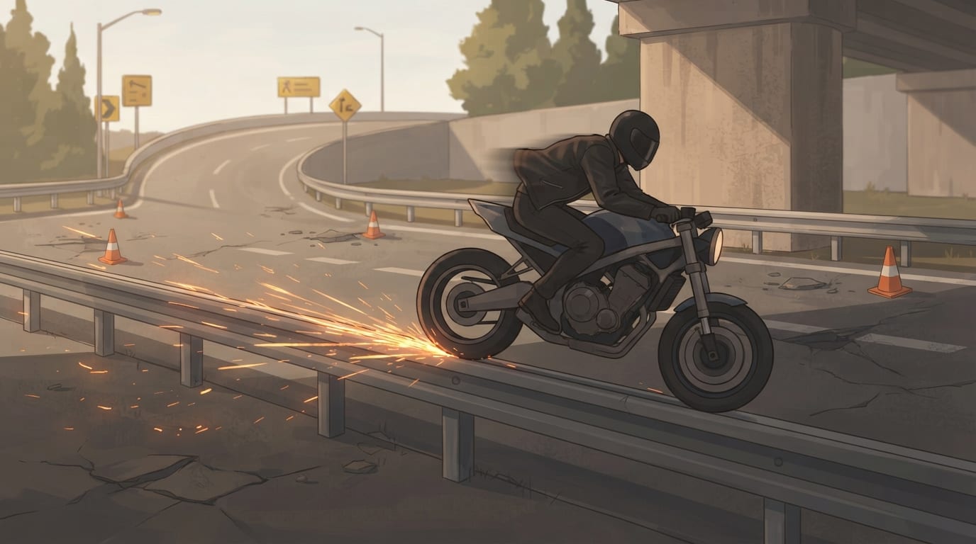 Grind the highway guardrail