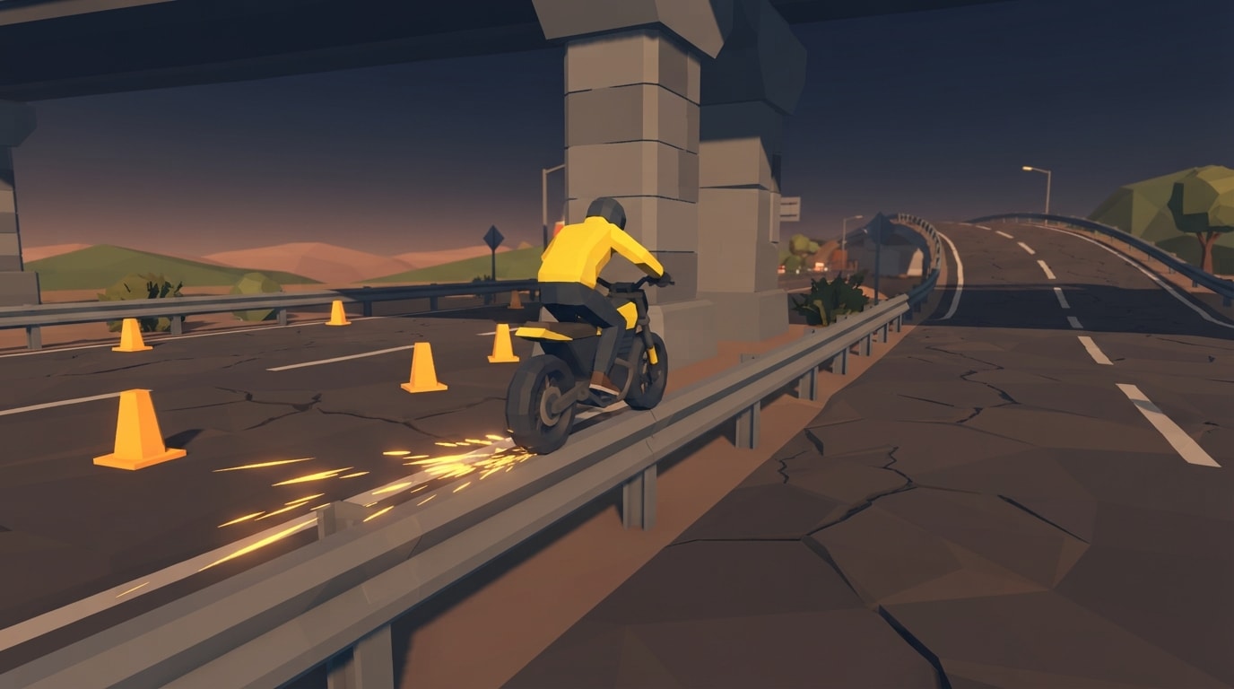 Grind the highway guardrail