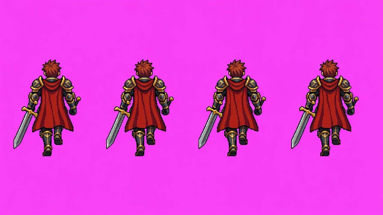 Knight walk_up 4-frame sheet