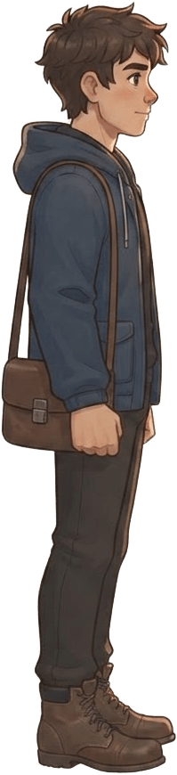 Image: this character as a game sprite, side view facing
