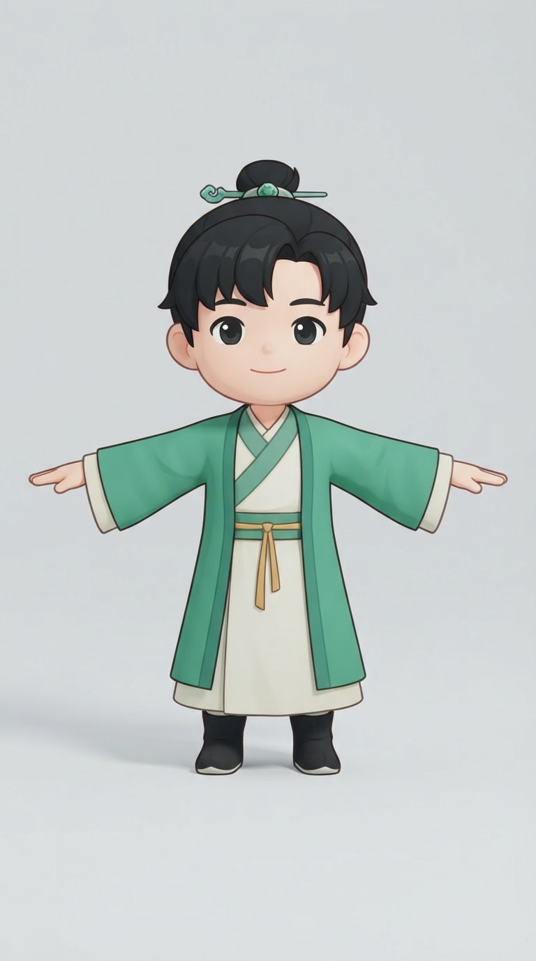 Q Chibi Guofeng Swordsman Boy Reference