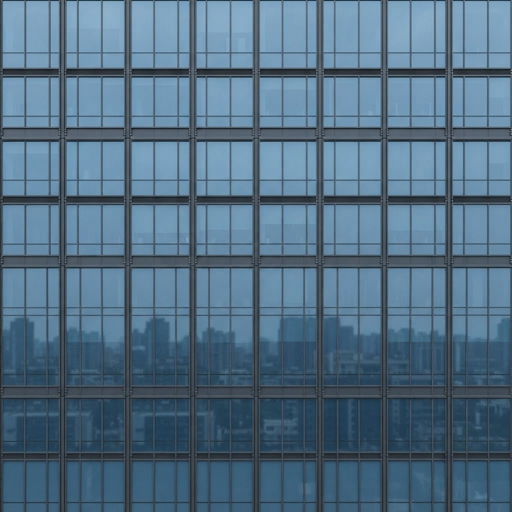 Image: Seamless tileable texture of a modern glass office