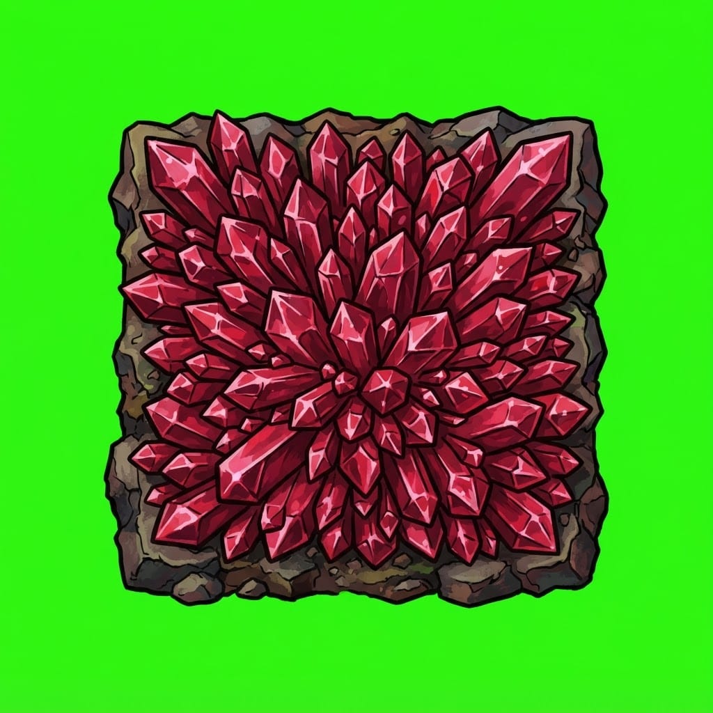 Image: A large, rich deposit of raw ruby ore bursting out