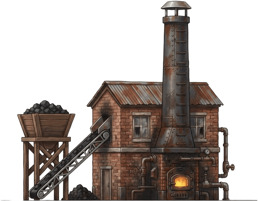 Image: Hand-painted 2D game art sprite, side view: a smal