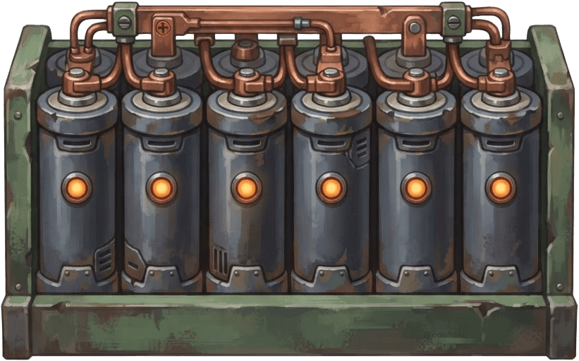 Image: Hand-painted 2D game art sprite, side view: a bank
