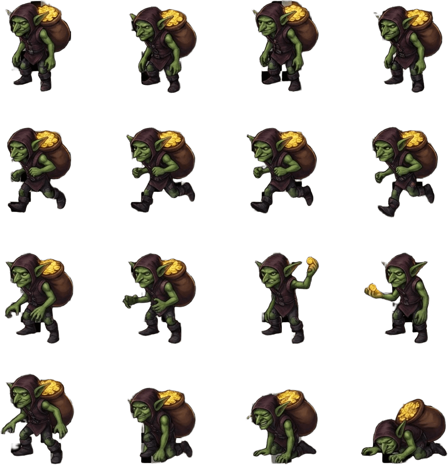 Image: Production game animation sprite sheet for Aethelg