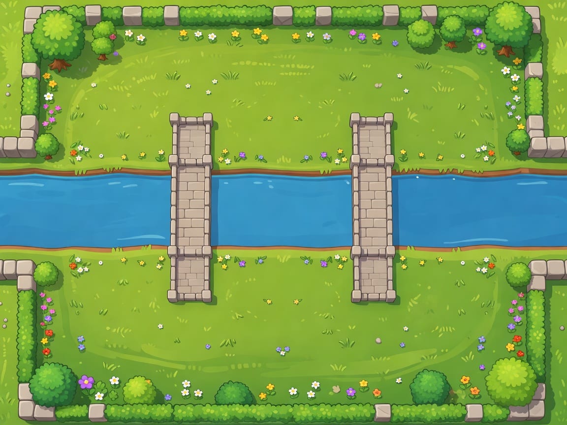 Arena Background - Grassland Prairie (bridges perpendicular)