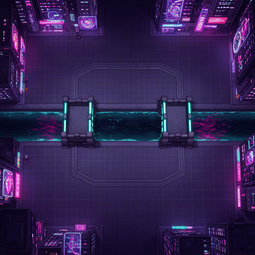 Neon Cyberpunk City Plaza