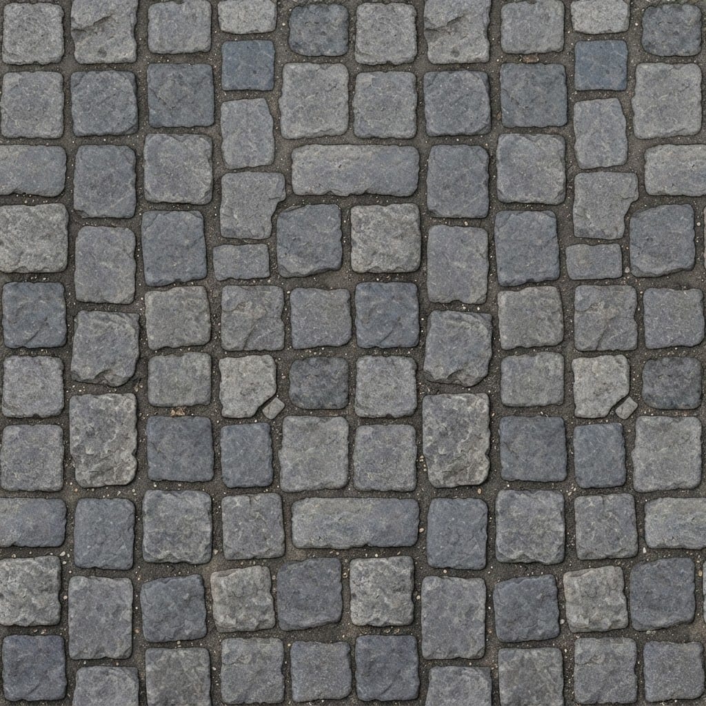 Image: seamless tileable grey cobblestone texture, top-do