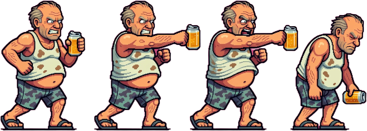 RANDY attack sprite strip