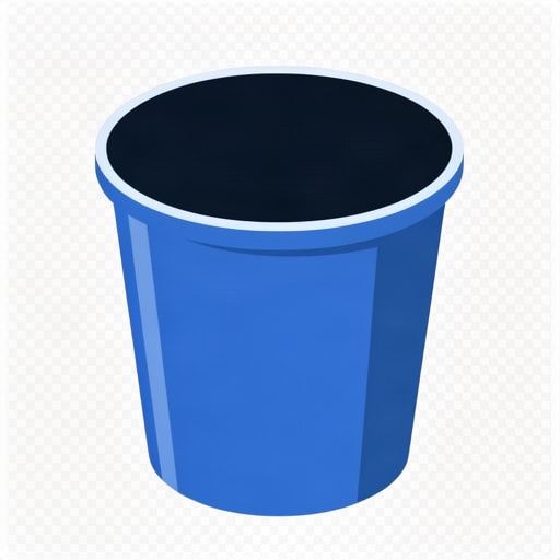 Blue Plastic Wastebasket