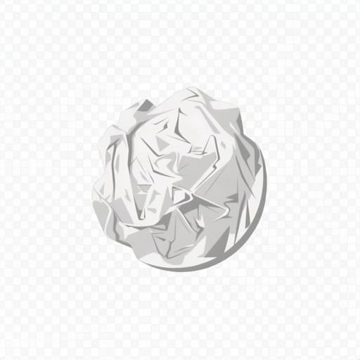 Crumpled White Paper Ball
