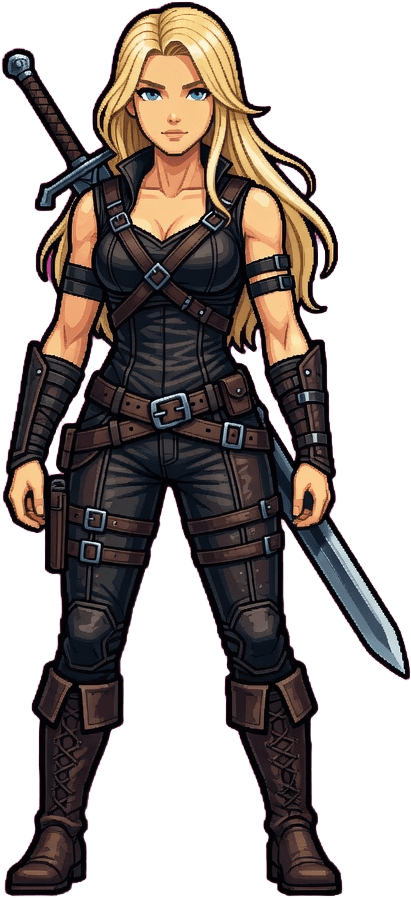 Blonde Demon Hunter Pixel Sprite (2 / 2)