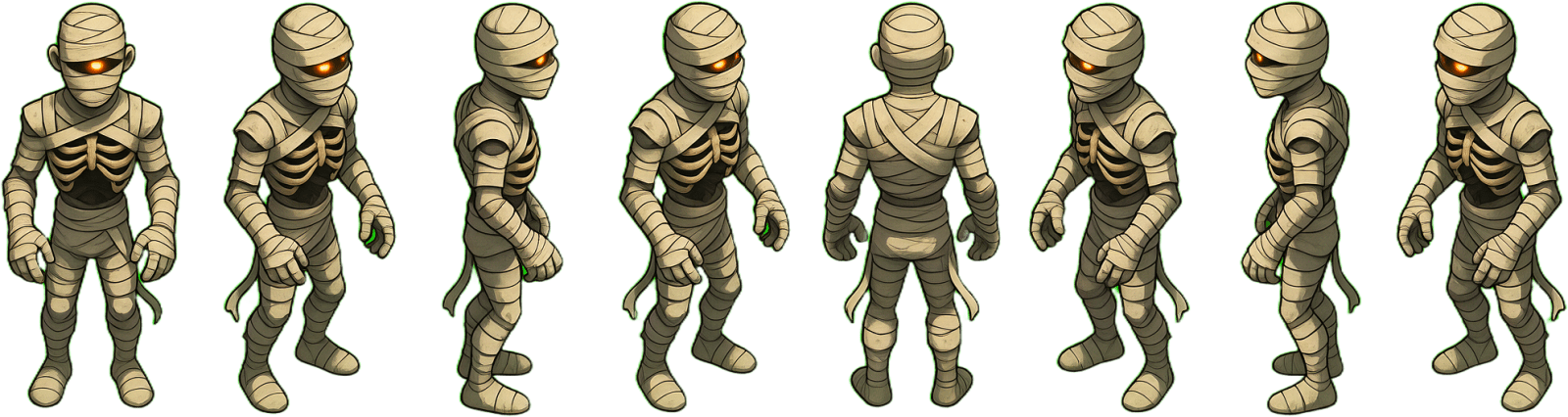 Mummy 8-Direction Row Sheet (1 / 2)