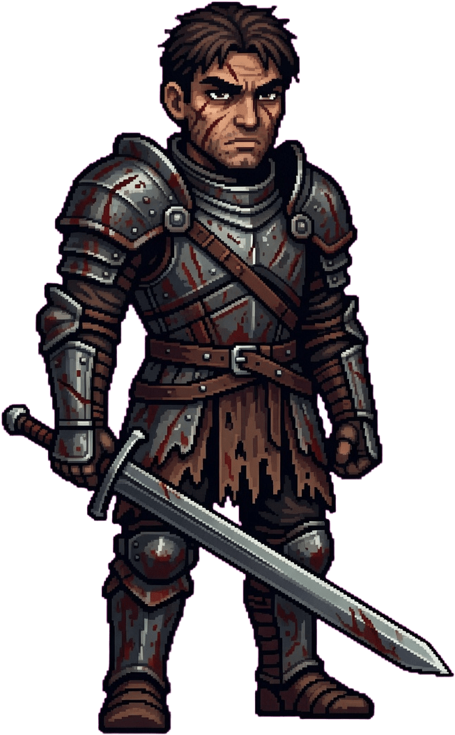 Human Warrior Male - Pixel Art Figure